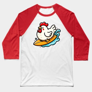 Surfing chicken Baseball T-Shirt